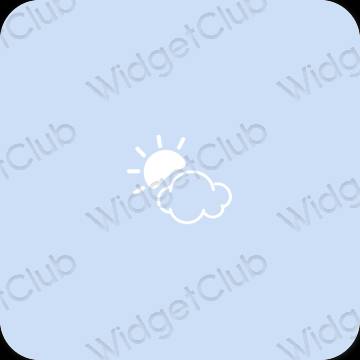 Æstetisk pastel blå Weather app ikoner