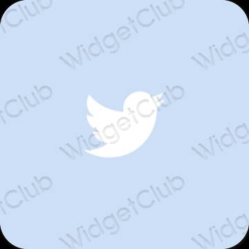 Estetski pastelno plava Twitter ikone aplikacija