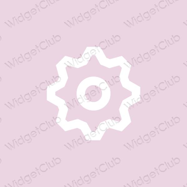 Esteetiline lilla Settings rakenduste ikoonid
