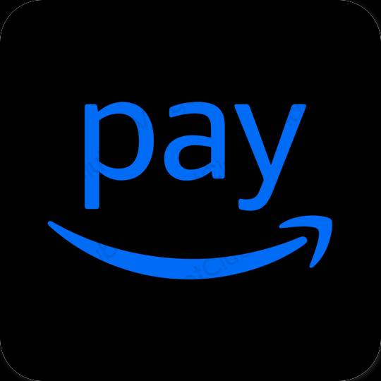 Естетски црн PayPay иконе апликација