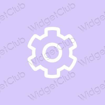 Естетичний фіолетовий Settings значки програм