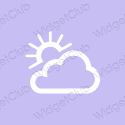 Estetis biru pastel Weather ikon aplikasi