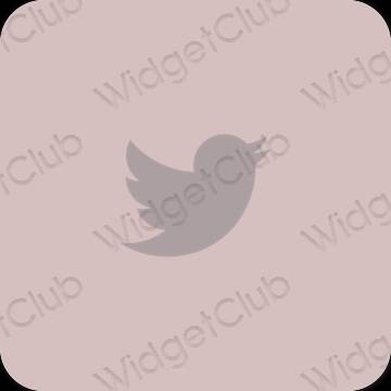 Estético rosa Twitter ícones de aplicativos