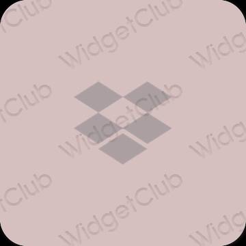 Estetyka różowy Dropbox ikony aplikacji