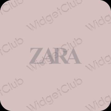 Esteetiline pastelne roosa ZARA rakenduste ikoonid