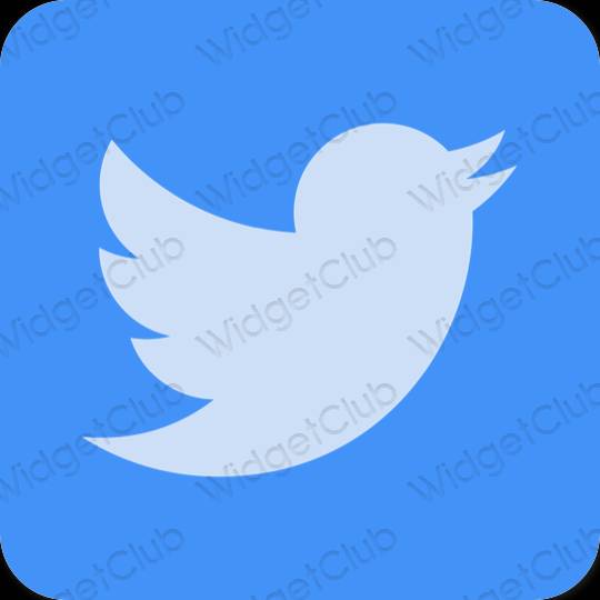 Estetisk blå Twitter app ikoner
