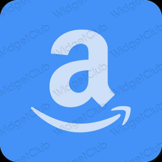 Estetik biru neon Amazon ikon aplikasi