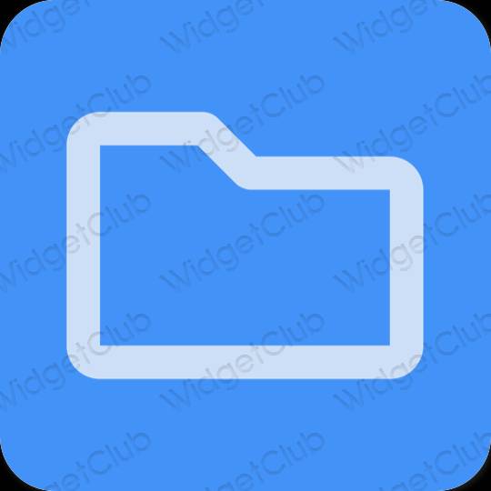 Estetické Modrá Files ikony aplikácií