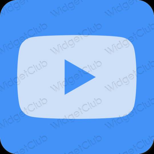 Ästhetisch neonblau Youtube App-Symbole