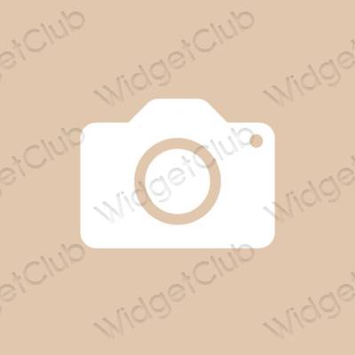 Estetico beige Camera icone dell'app