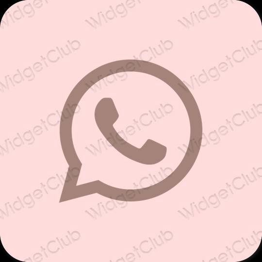 Esteettinen pastelli pinkki WhatsApp sovelluskuvakkeet