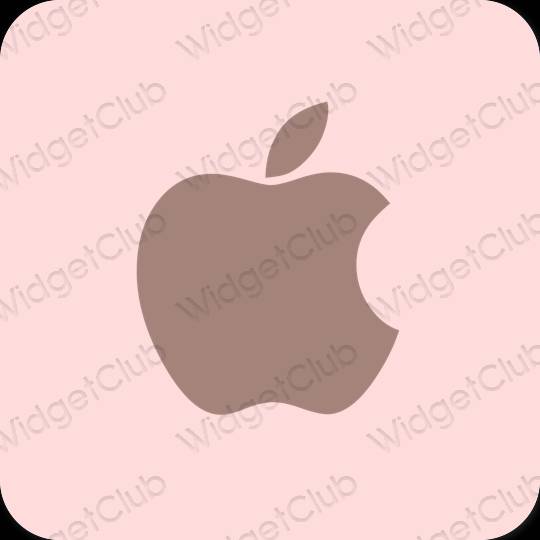 Estetis merah muda pastel Apple Store ikon aplikasi