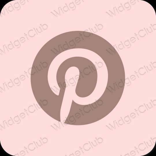 审美的 柔和的粉红色 Pinterest 应用程序图标