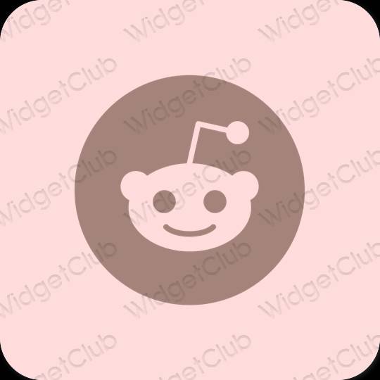Ästhetisch Pastellrosa Reddit App-Symbole