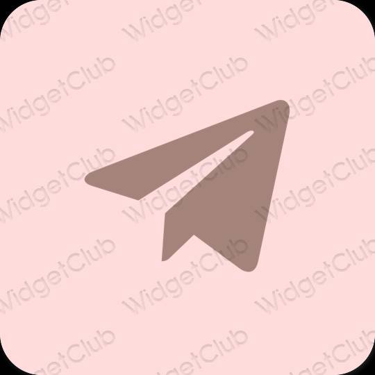 Естетичен пастелно розово Telegram икони на приложения