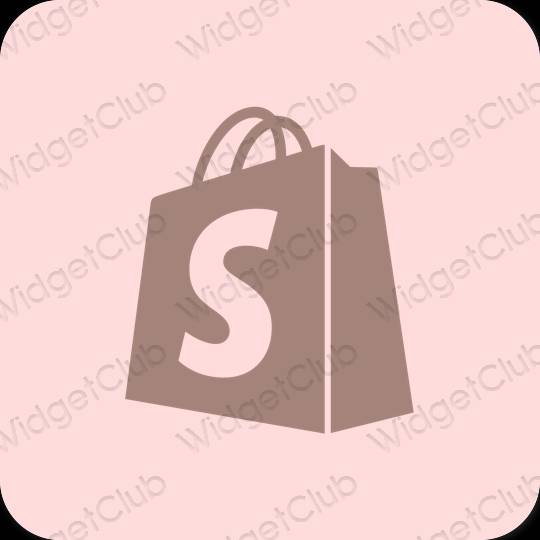 Estetik merah jambu pastel Shopify ikon aplikasi