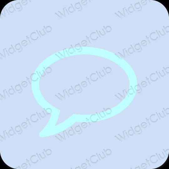 Estetik pastel mavi Messages uygulama simgeleri