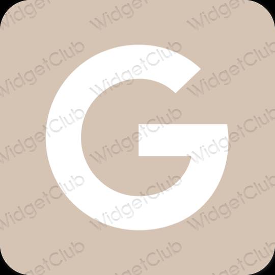 Estetický béžový Google ikony aplikací