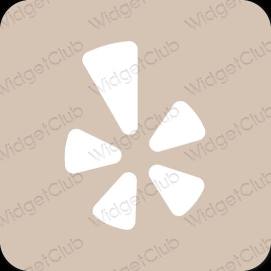 Estetisk beige Yelp app ikoner
