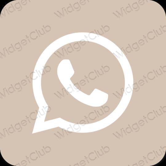 Esthétique beige WhatsApp icônes d'application