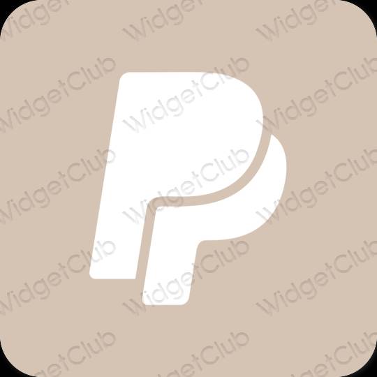 Aesthetic beige Paypal app icons