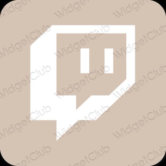 Stijlvol beige Twitch app-pictogrammen