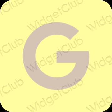 جمالي أصفر Google أيقونات التطبيق
