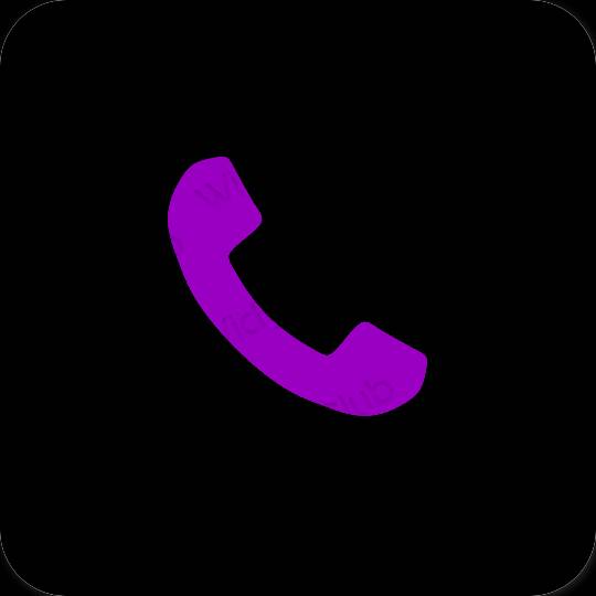 Естетичен черен Phone икони на приложения