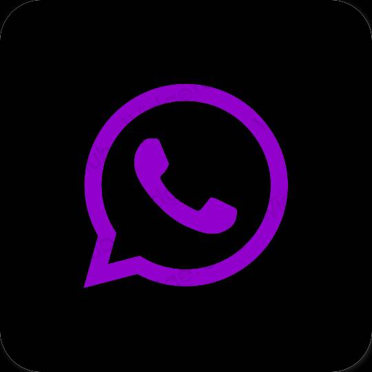 Estetik siyah WhatsApp uygulama simgeleri