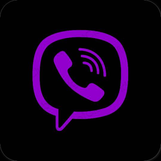Aesthetic black Viber app icons