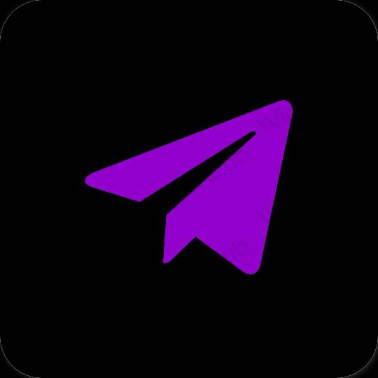 미적인 검은색 Telegram 앱 아이콘