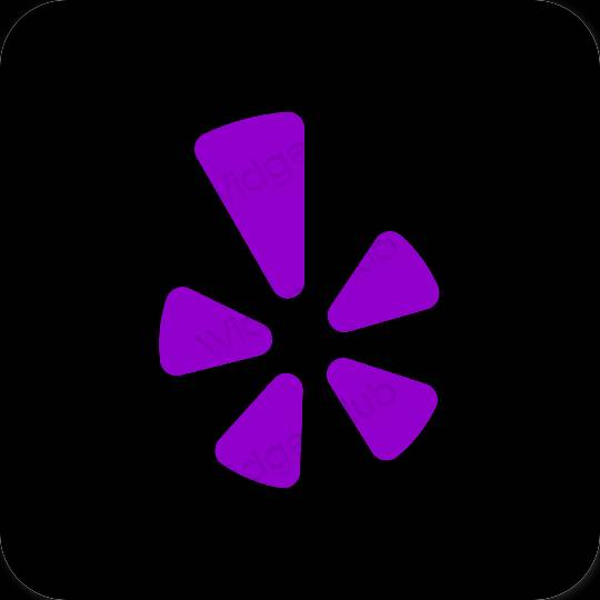 미적인 검은색 Yelp 앱 아이콘