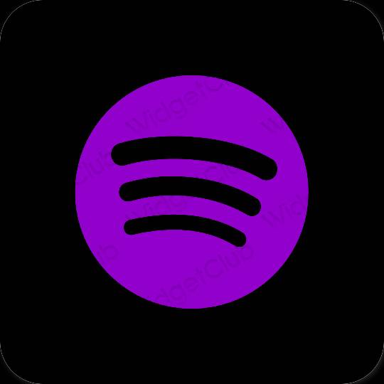 Estetický neonově růžová Spotify ikony aplikací