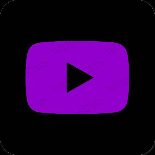 Thẩm mỹ màu tím Youtube biểu tượng ứng dụng