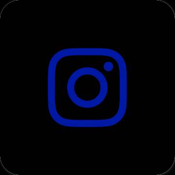 Estético negro Instagram iconos de aplicaciones