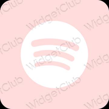 Αισθητικός παστέλ ροζ Spotify εικονίδια εφαρμογών