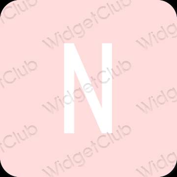 Estetický pastelově růžová Netflix ikony aplikací