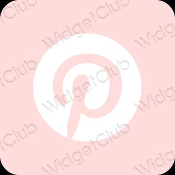 Æstetisk pastel pink Pinterest app ikoner