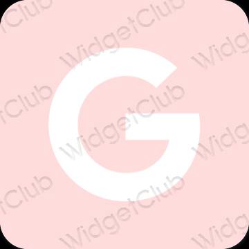 Esthétique rose pastel Google icônes d'application