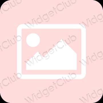 Estetik merah jambu pastel Photos ikon aplikasi