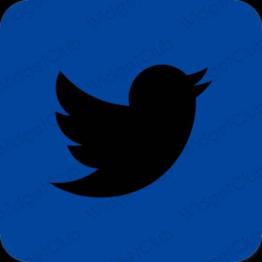 Estetické Modrá Twitter ikony aplikácií