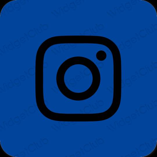 Естетичен син Instagram икони на приложения