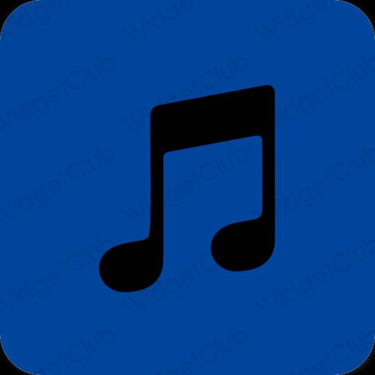 Estetinis mėlyna Apple Music programėlių piktogramos