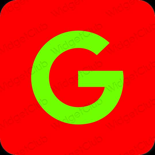 Estetik qırmızı Google proqram nişanları