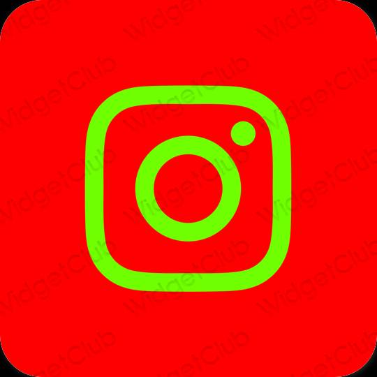Αισθητικός το κόκκινο Instagram εικονίδια εφαρμογών