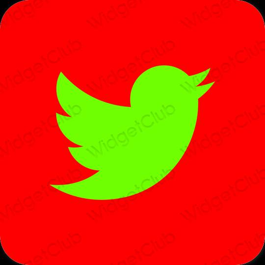 Естетичний червоний Twitter значки програм