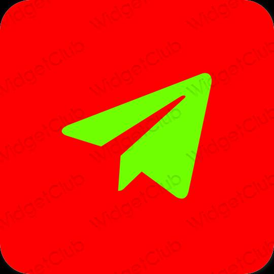Esztétika piros Telegram alkalmazás ikonok