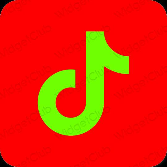 Estetico rosso TikTok icone dell'app