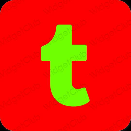 Естетичен червен Tumblr икони на приложения