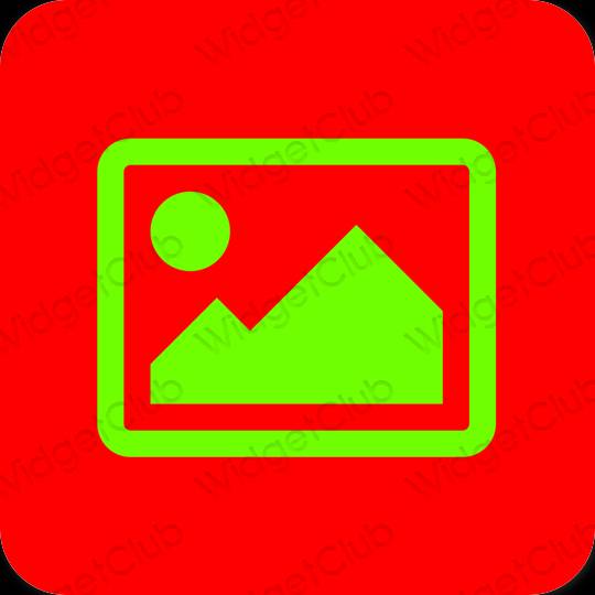 Aesthetic red Photos app icons